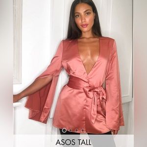ASOS soft satin suit blazer